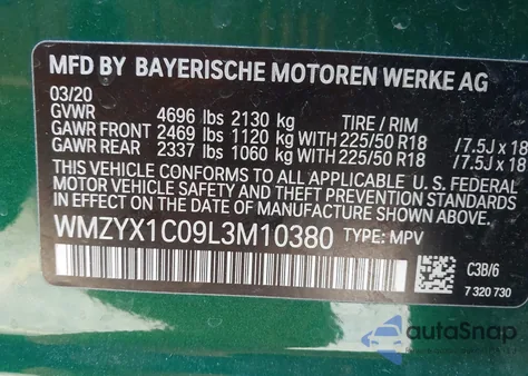 2020 Mini Countryman Cooper S z USA, uszkodzony, nr VIN WMZYX1C09L3M10380